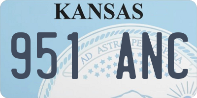KS license plate 951ANC