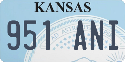 KS license plate 951ANI