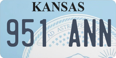 KS license plate 951ANN