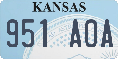 KS license plate 951AOA