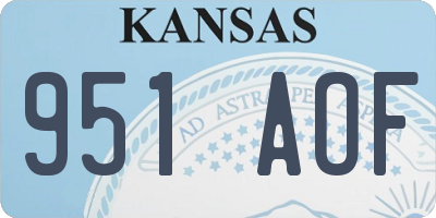 KS license plate 951AOF