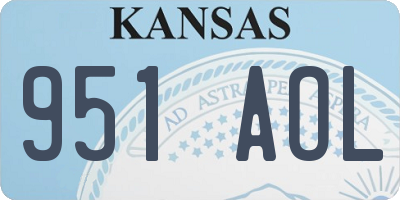 KS license plate 951AOL
