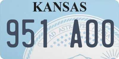 KS license plate 951AOO