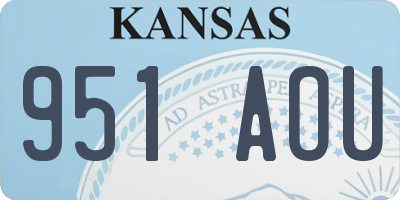 KS license plate 951AOU