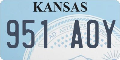 KS license plate 951AOY