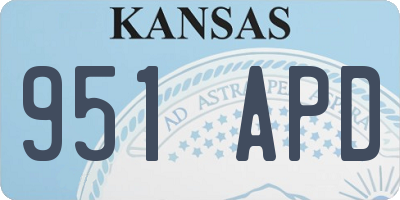 KS license plate 951APD