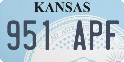 KS license plate 951APF