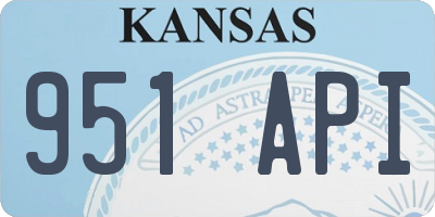 KS license plate 951API