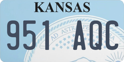 KS license plate 951AQC