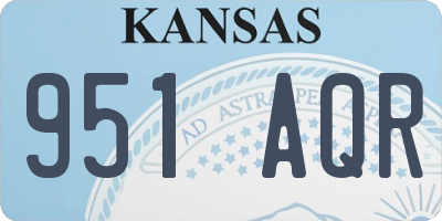 KS license plate 951AQR