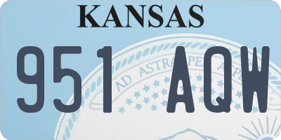 KS license plate 951AQW