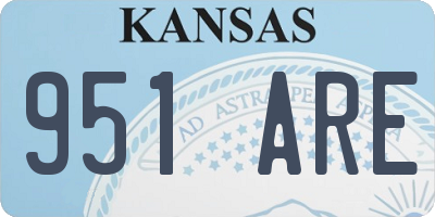 KS license plate 951ARE