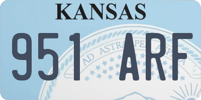 KS license plate 951ARF