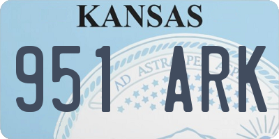 KS license plate 951ARK