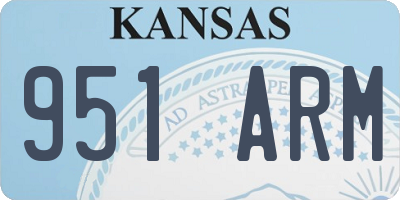 KS license plate 951ARM