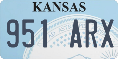 KS license plate 951ARX
