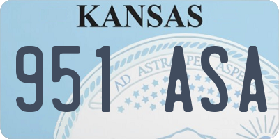KS license plate 951ASA