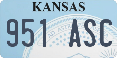 KS license plate 951ASC