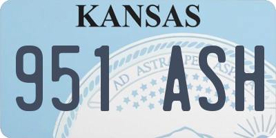 KS license plate 951ASH