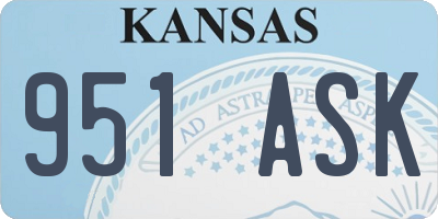 KS license plate 951ASK