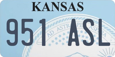 KS license plate 951ASL