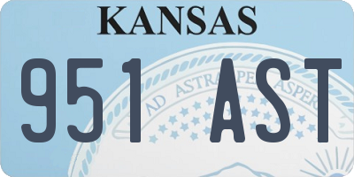 KS license plate 951AST