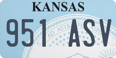 KS license plate 951ASV