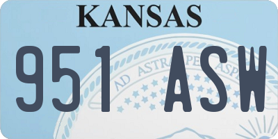 KS license plate 951ASW