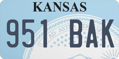 KS license plate 951BAK