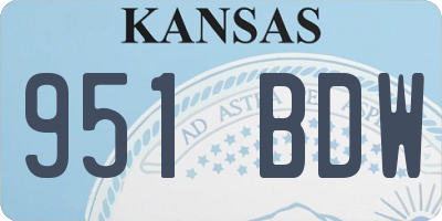 KS license plate 951BDW