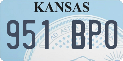 KS license plate 951BPO