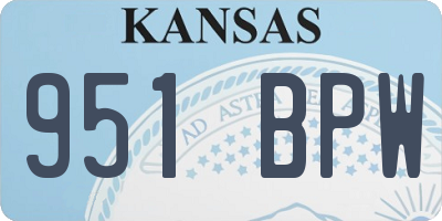 KS license plate 951BPW