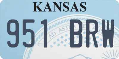 KS license plate 951BRW