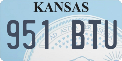KS license plate 951BTU