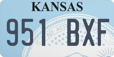 KS license plate 951BXF