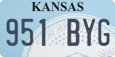 KS license plate 951BYG