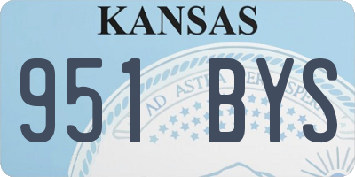 KS license plate 951BYS