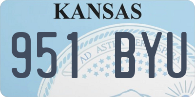 KS license plate 951BYU