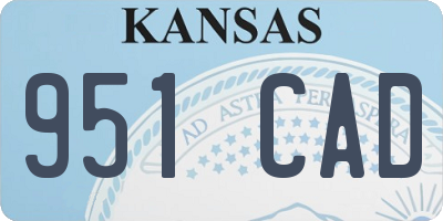 KS license plate 951CAD