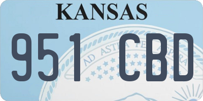 KS license plate 951CBD