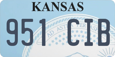 KS license plate 951CIB