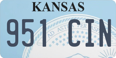 KS license plate 951CIN