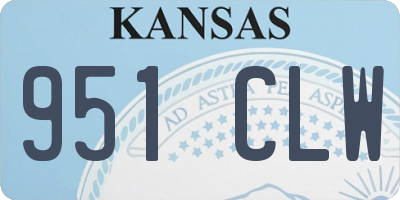 KS license plate 951CLW