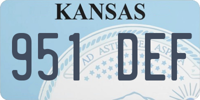 KS license plate 951DEF