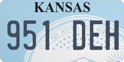 KS license plate 951DEH