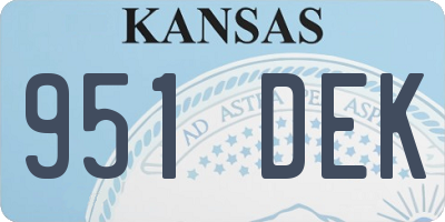 KS license plate 951DEK