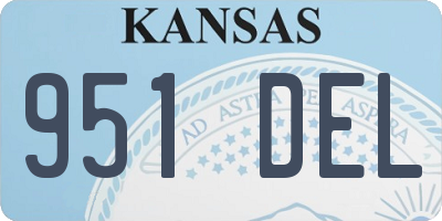 KS license plate 951DEL