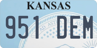 KS license plate 951DEM