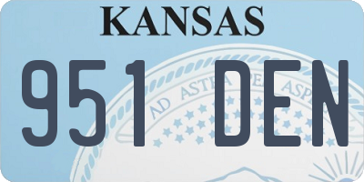 KS license plate 951DEN