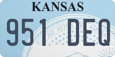 KS license plate 951DEQ